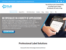 Tablet Screenshot of professionallabelsolutions.com